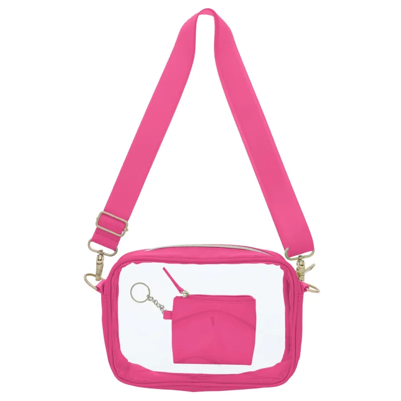 Pink Passion Clear Crossbody + Keychain Wallet sold by Charming Charlie