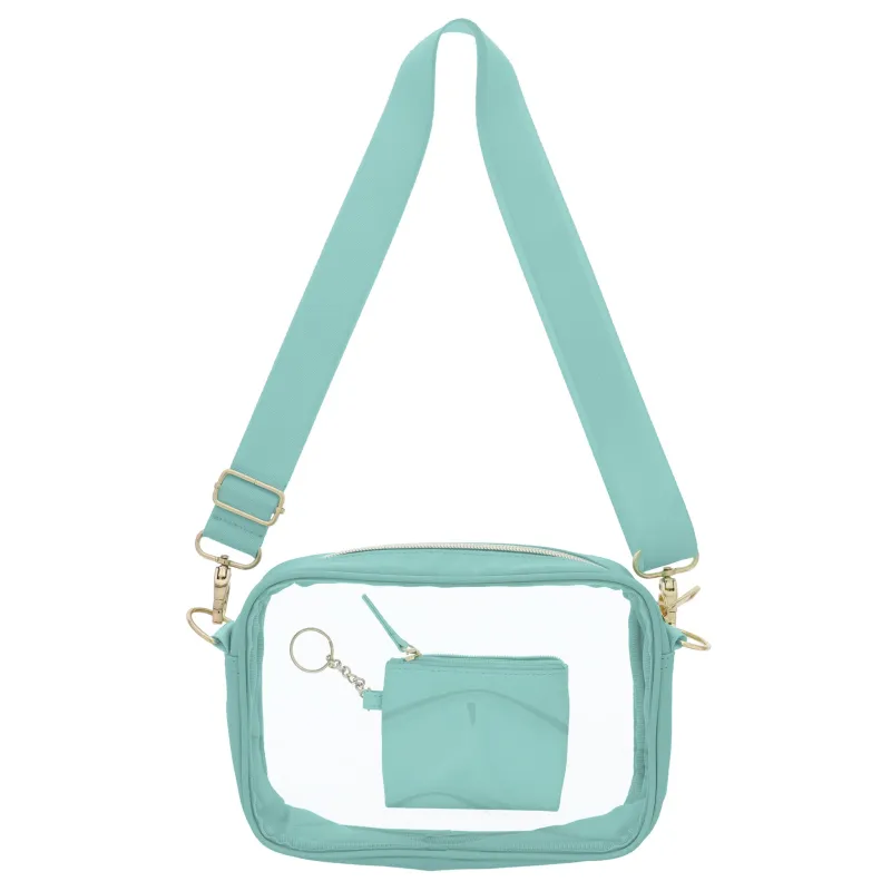 Cool Mint Clear Crossbody + Keychain Wallet sold by Charming Charlie