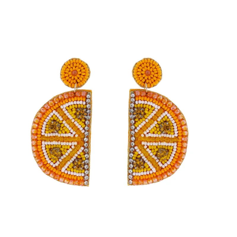 Orange, White Beaded Orange Earring sold by Charming Charlie