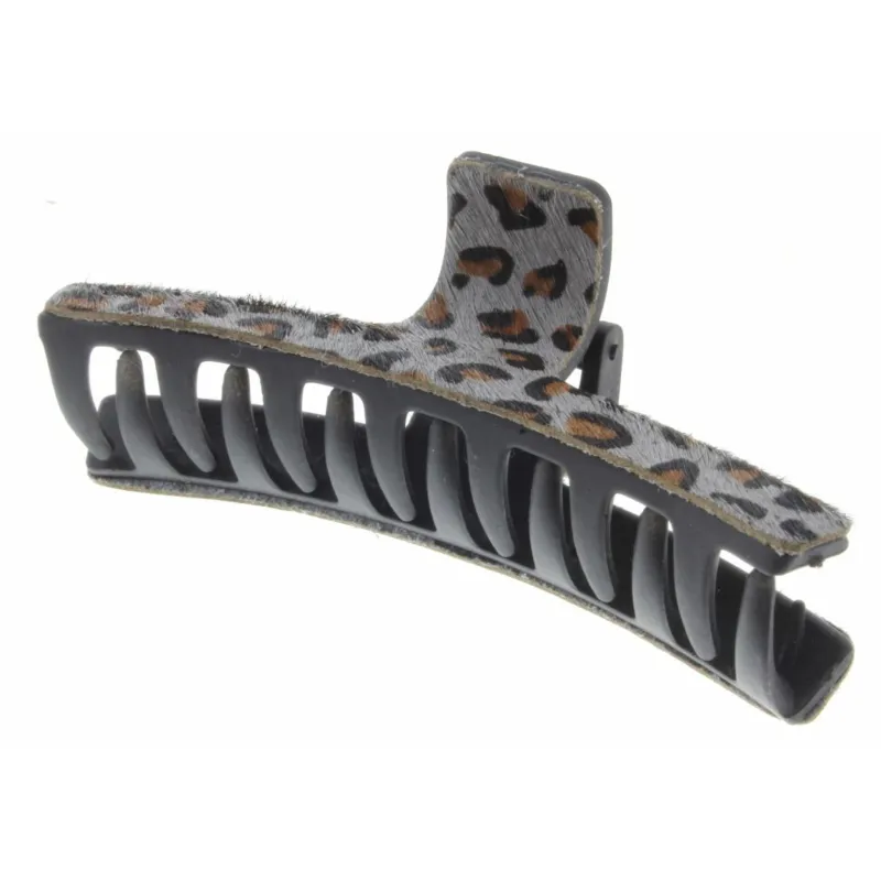 Rectangle with Grey Leopard Hair Clip sold by Charming Charlie