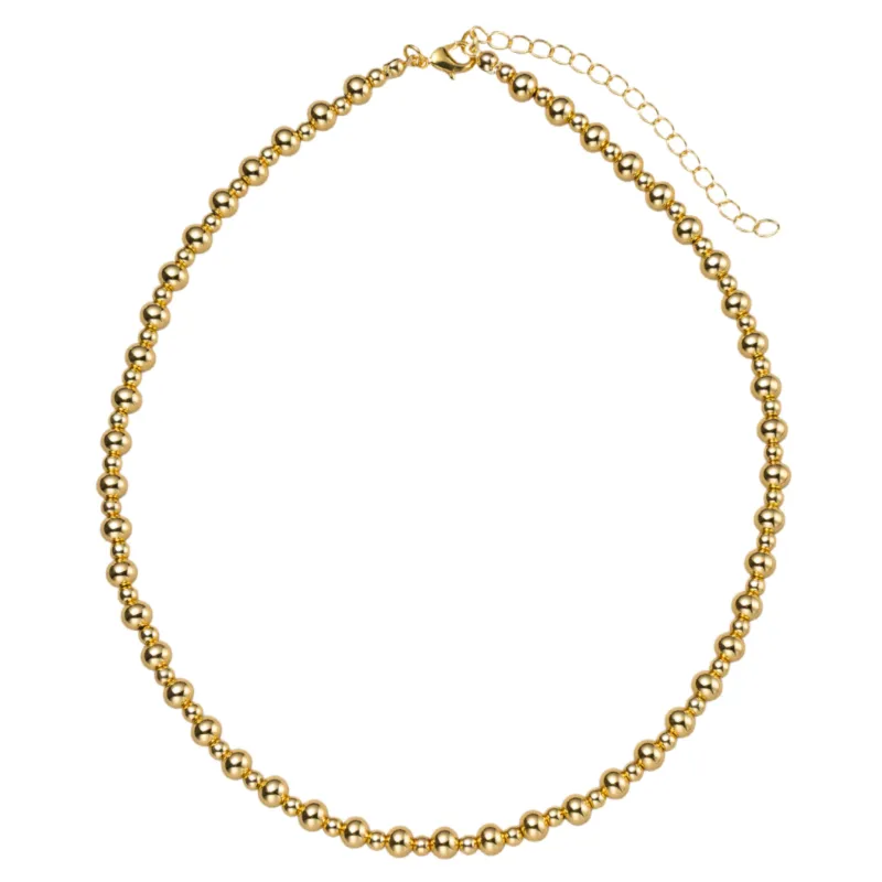 18K Gold Plated Gold 4mm, 6mm Ball Beaded Necklace sold by Charming Charlie