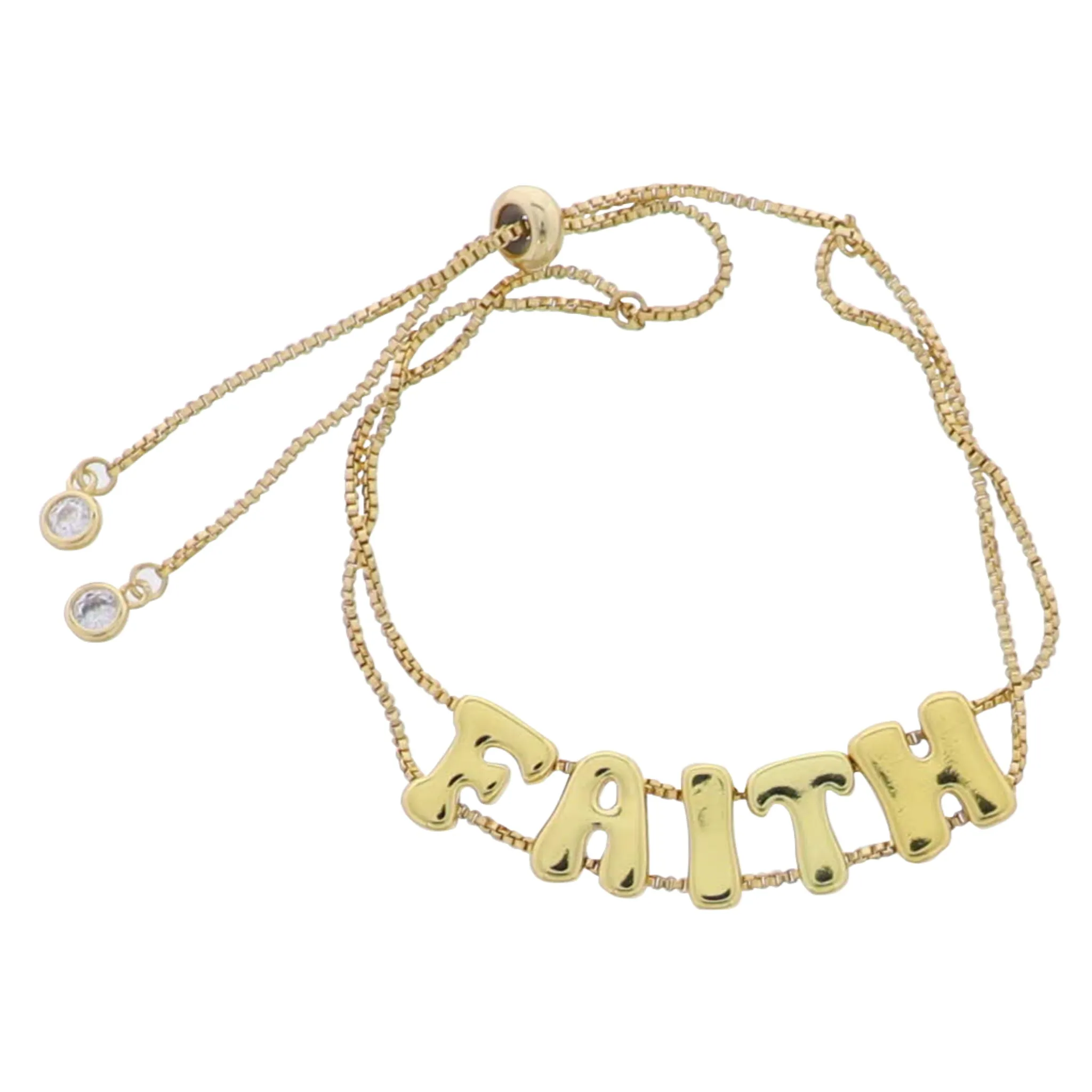 Gold Double Chain Bracelet with "Faith" sold by Charming Charlie