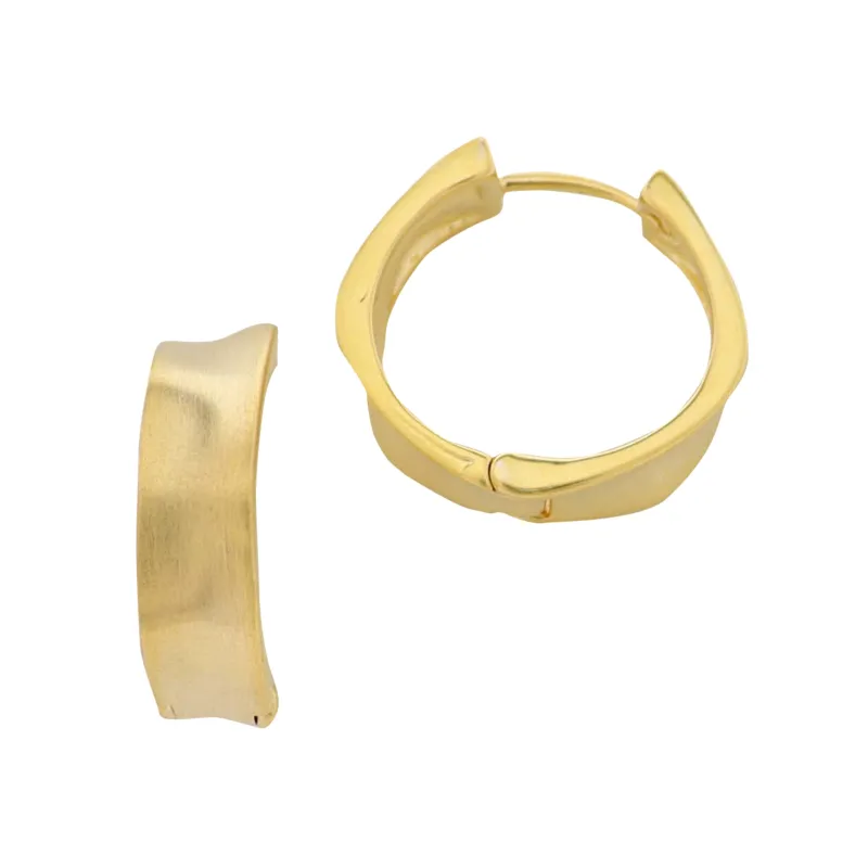 Gold Wavy Hoop Earring sold by Charming Charlie