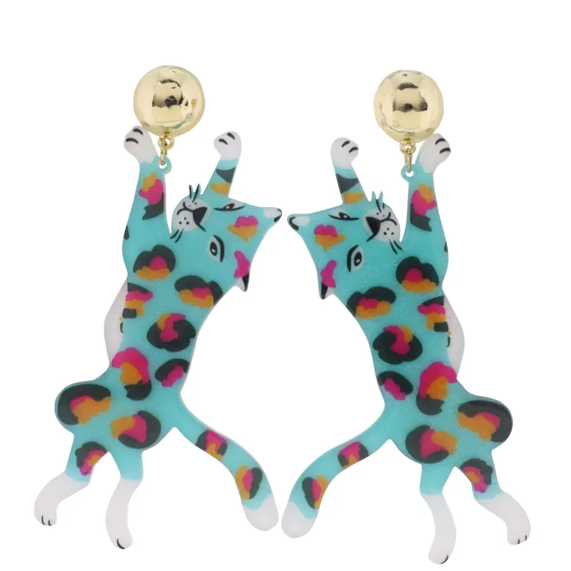 Tq, Pink, Orange Leopard Earring with Gold Post sold by Charming Charlie