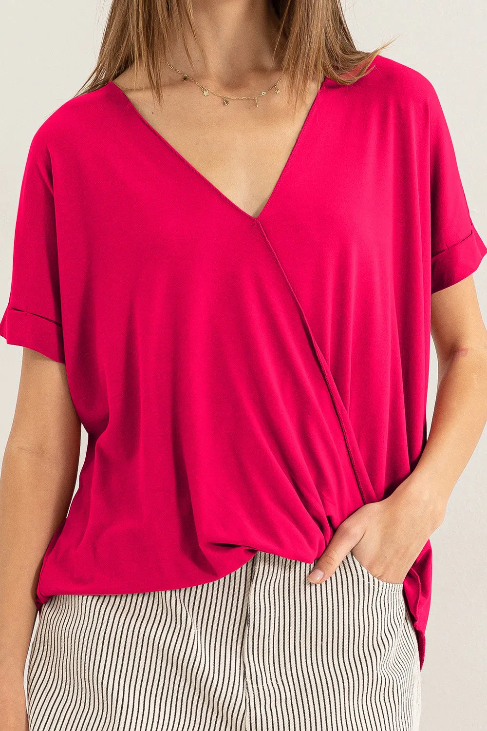 HYFVE Short Sleeve Surplice Top sold by Charming Charlie product image thumbnail 2