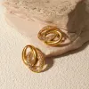 Stainless Steel Inlaid Rhinestone Double-Hoop Earrings sold by Charming Charlie
