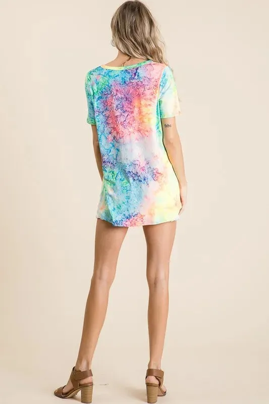 BiBi Tie Dye Print Jersey V Neck Top sold by Charming Charlie product image thumbnail 5