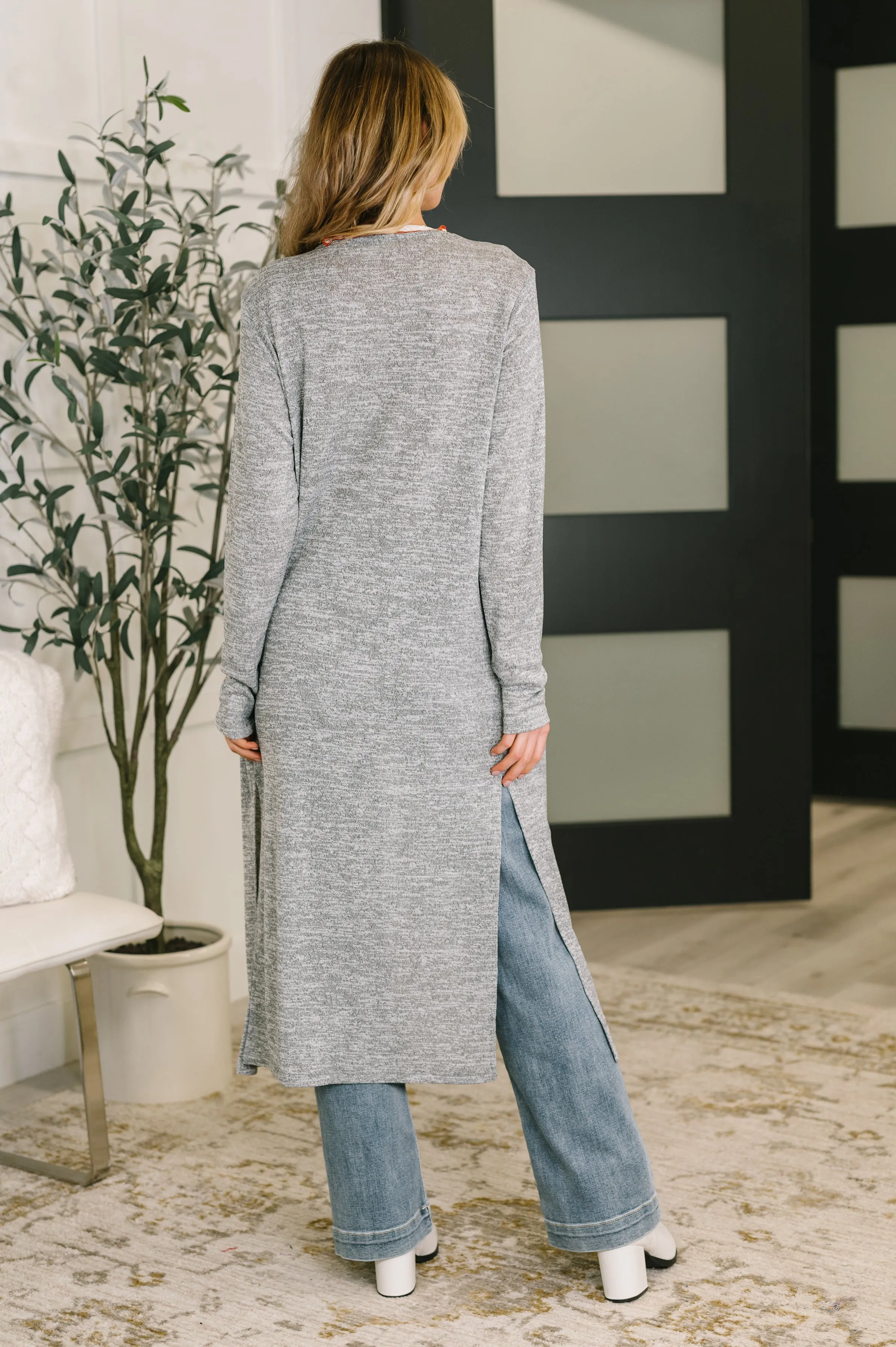 Call Me Wonderful Longline Cardigan in Grey sold by Charming Charlie product image thumbnail 3