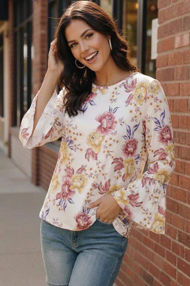 Blossom Lane Bell Sleeve Top sold by Charming Charlie product image thumbnail 3