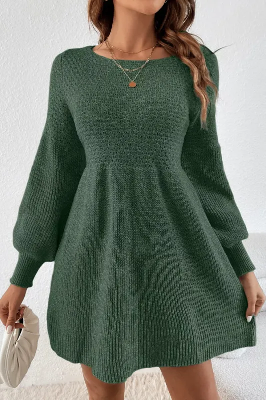Round Neck Long Sleeve Mini Dress sold by Charming Charlie