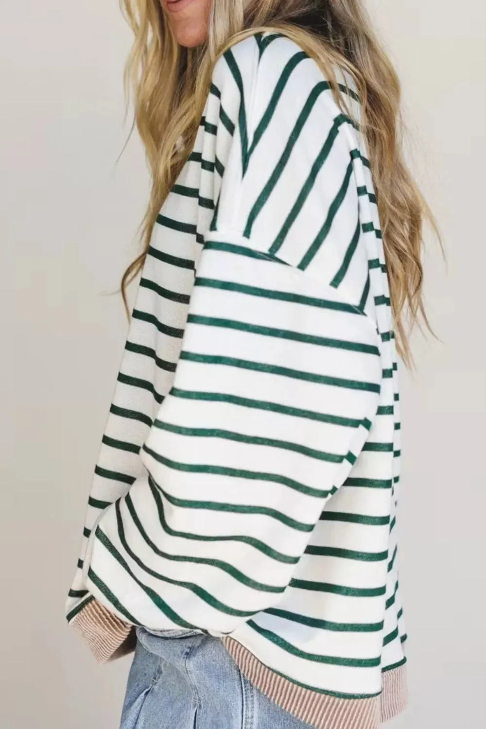 Striped Long Sleeve Casual Sweatshirt sold by Charming Charlie product image thumbnail 4