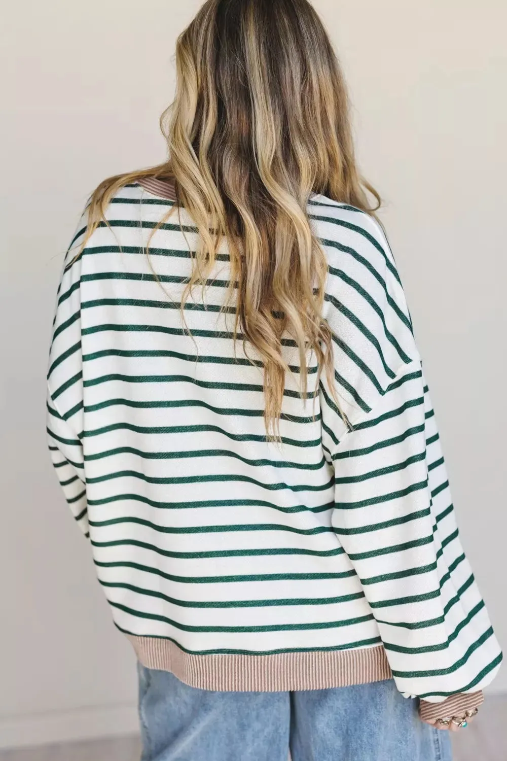 Striped Long Sleeve Casual Sweatshirt sold by Charming Charlie product image thumbnail 2