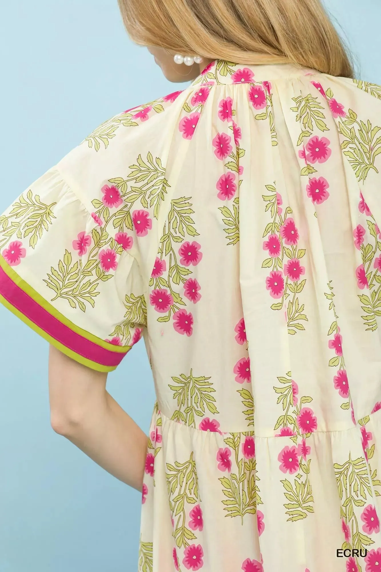 Umgee Floral Border Tiered Midi Dress sold by Charming Charlie product image thumbnail 5