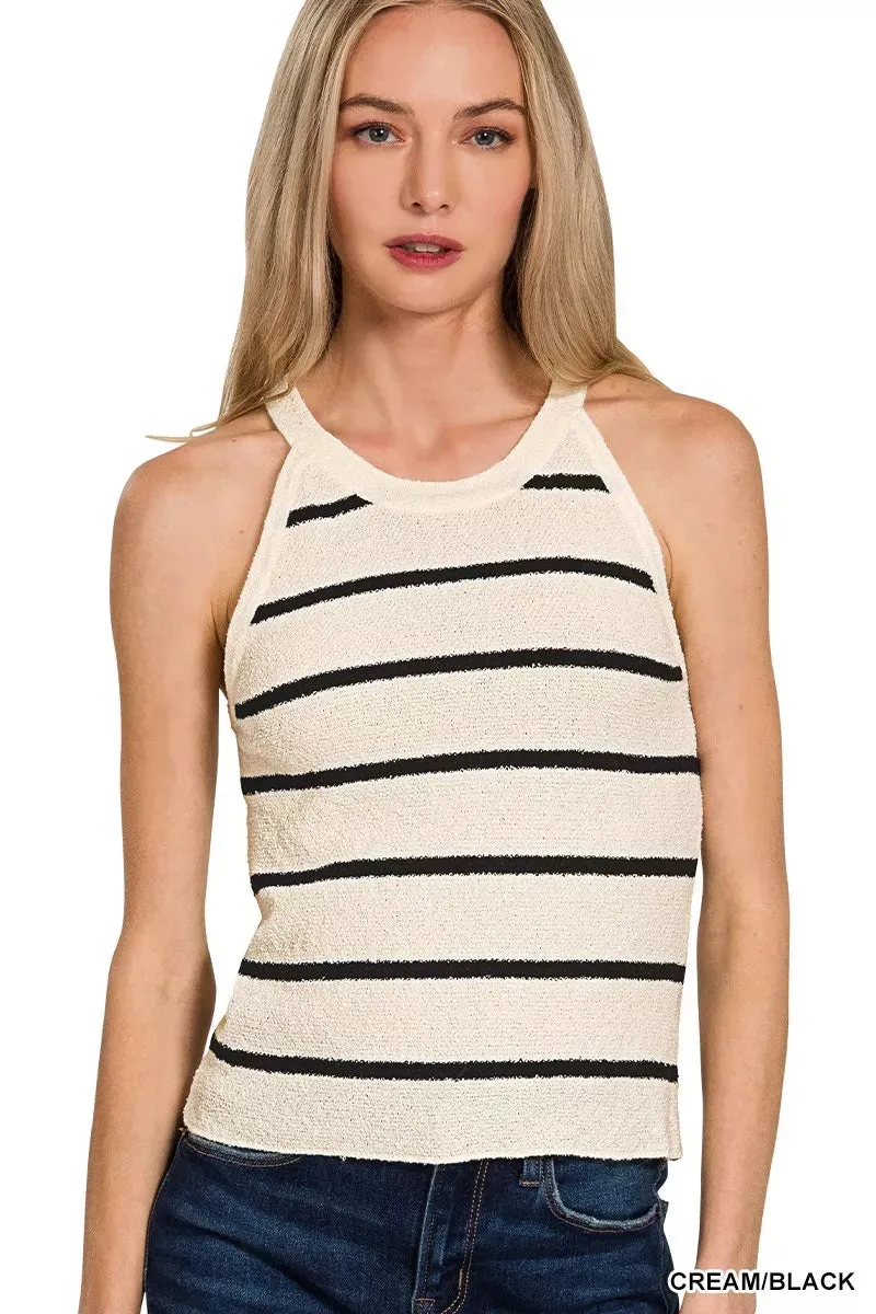 Zenana Stripe Sweater Tank Top sold by Charming Charlie