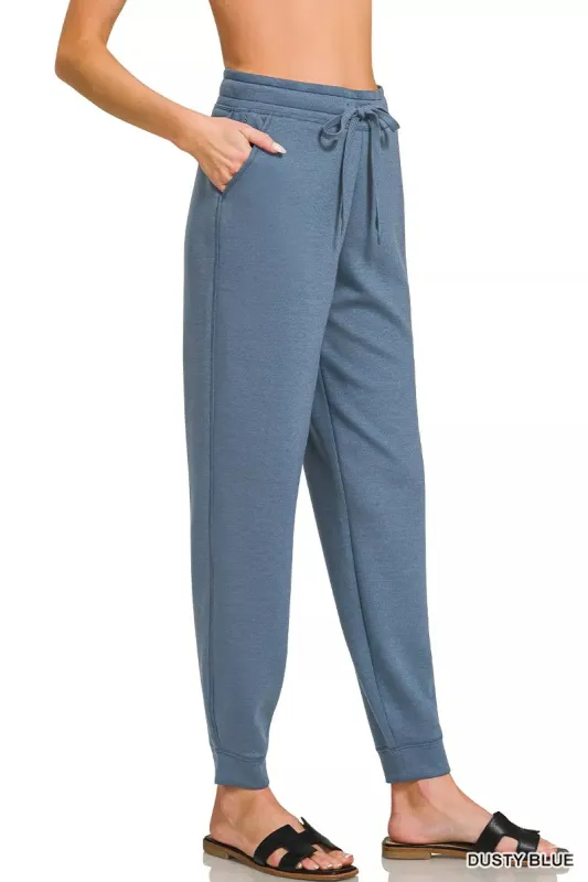 Zenana Drawstring Scuba Joggers with Pockets sold by Charming Charlie