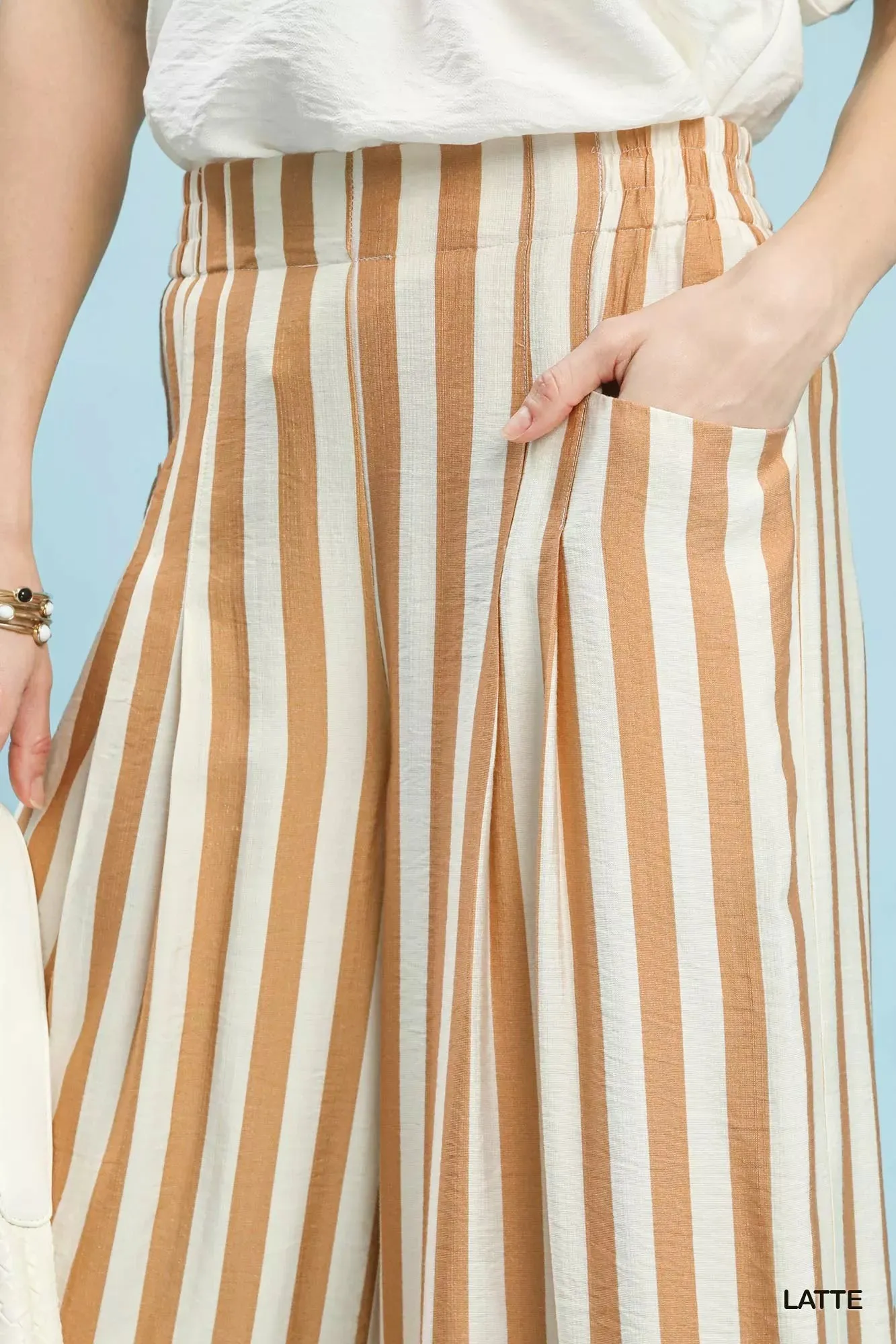 Umgee Vertical Stripe Wide Leg Pants sold by Charming Charlie product image thumbnail 5