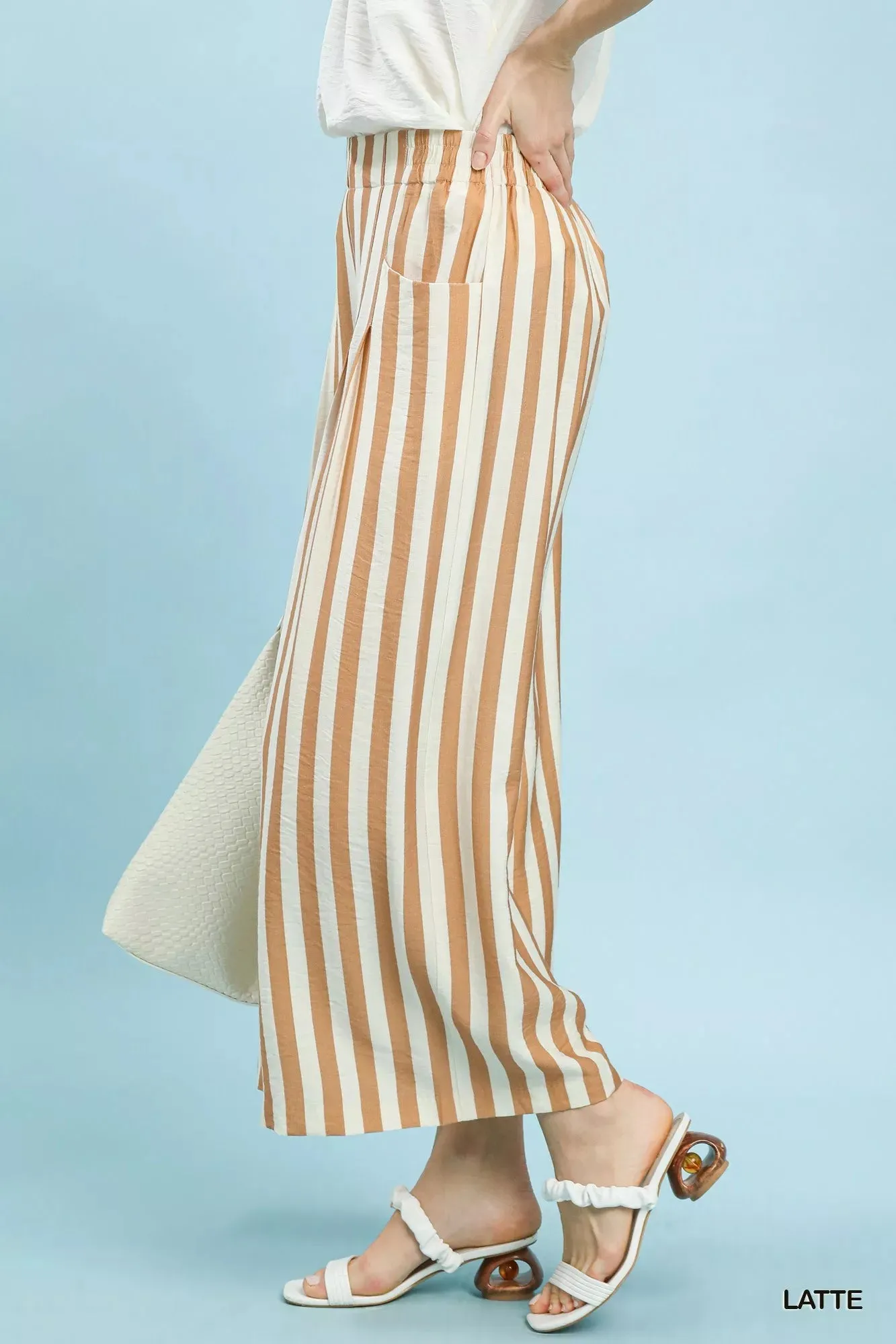 Umgee Vertical Stripe Wide Leg Pants sold by Charming Charlie product image thumbnail 3