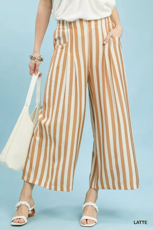 Umgee Vertical Stripe Wide Leg Pants sold by Charming Charlie