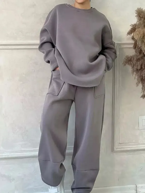 Full Size Oversized Round Neck Top and Pants Set Plus Size sold by Charming Charlie