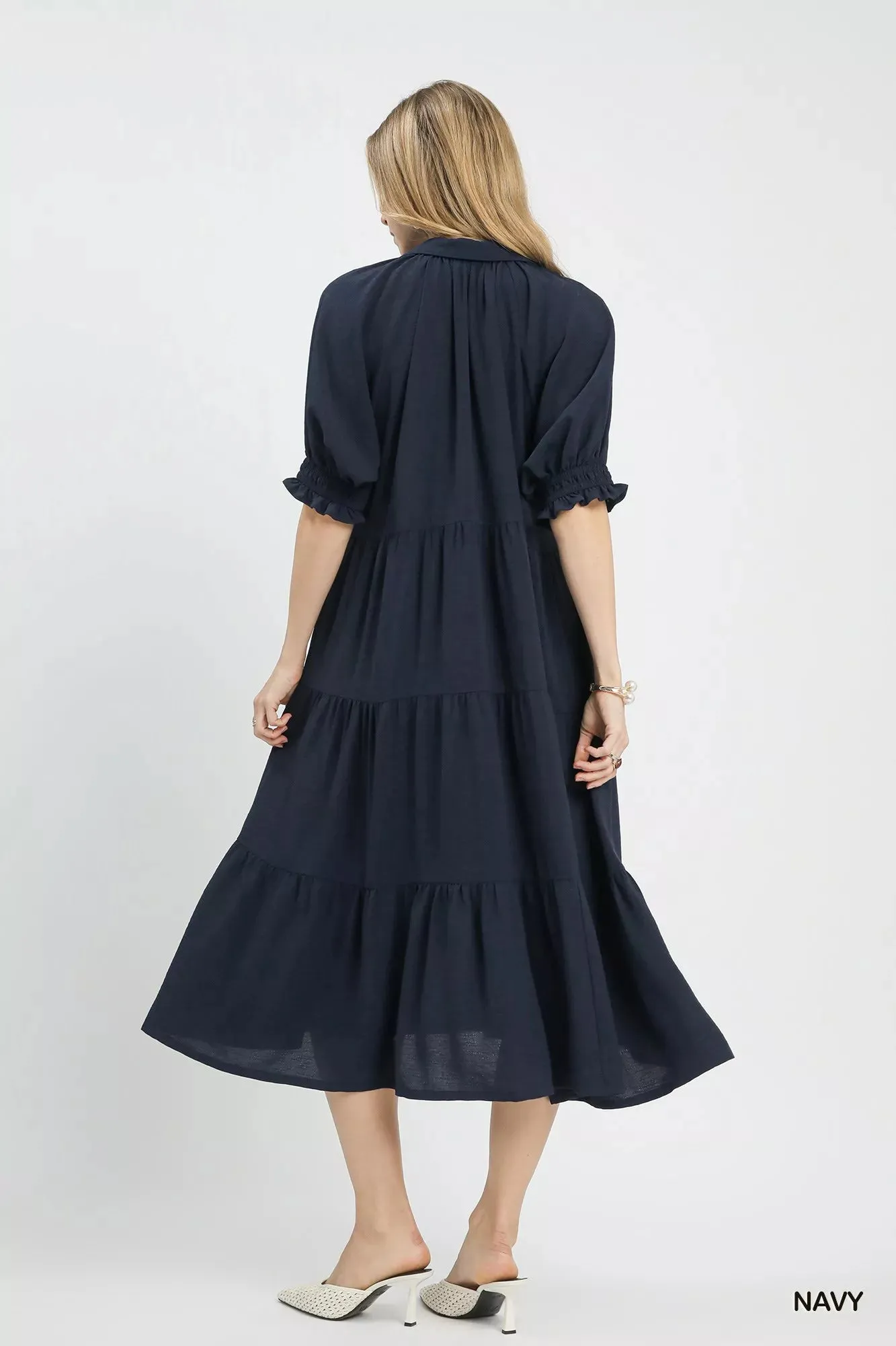 Umgee Solid Tiered Midi Dress sold by Charming Charlie product image thumbnail 4