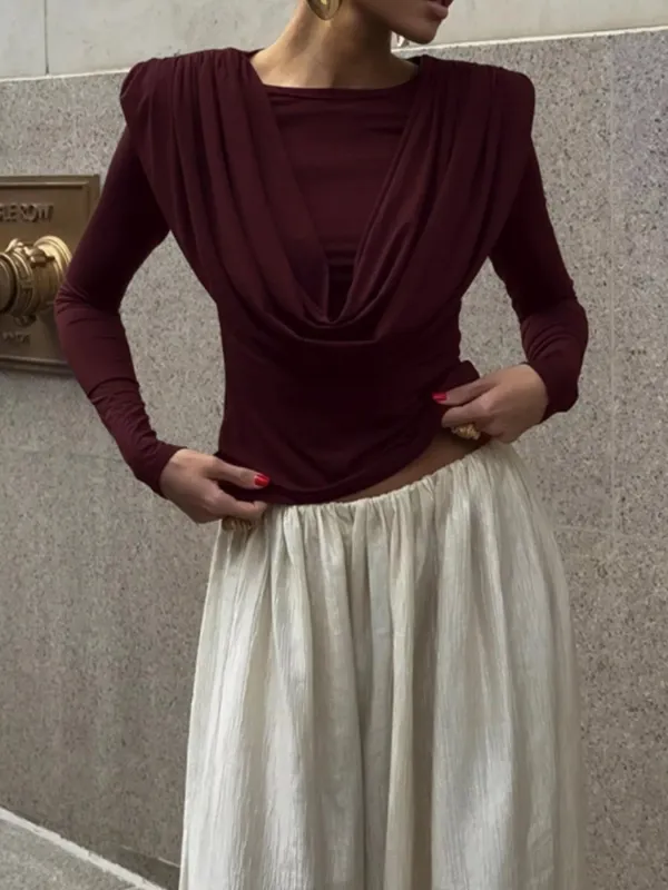 Ruched Long Sleeve T-Shirt sold by Charming Charlie