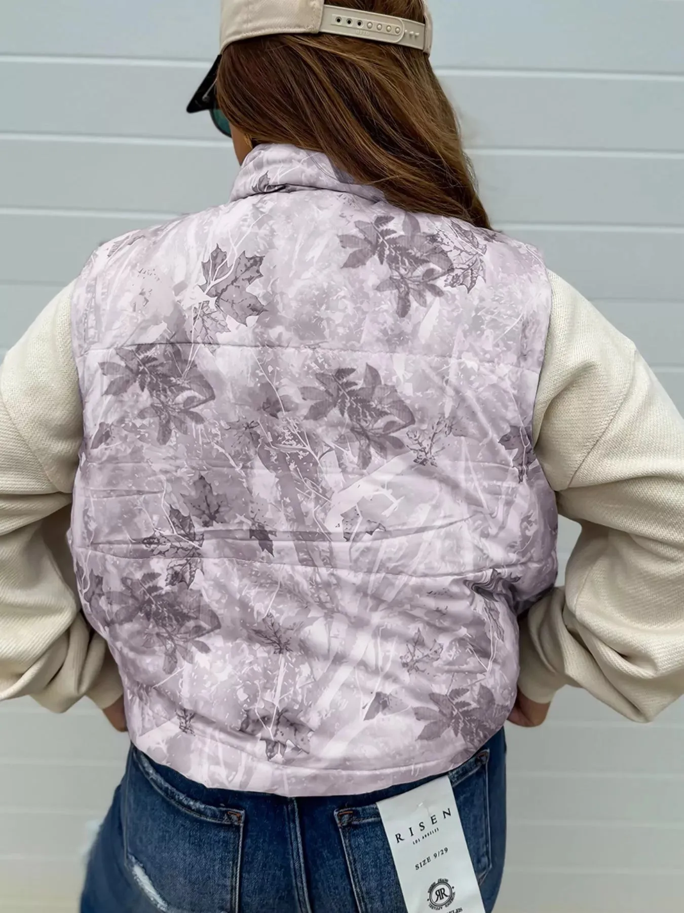 Lightweight Leaf Print Vest Coat sold by Charming Charlie product image thumbnail 5