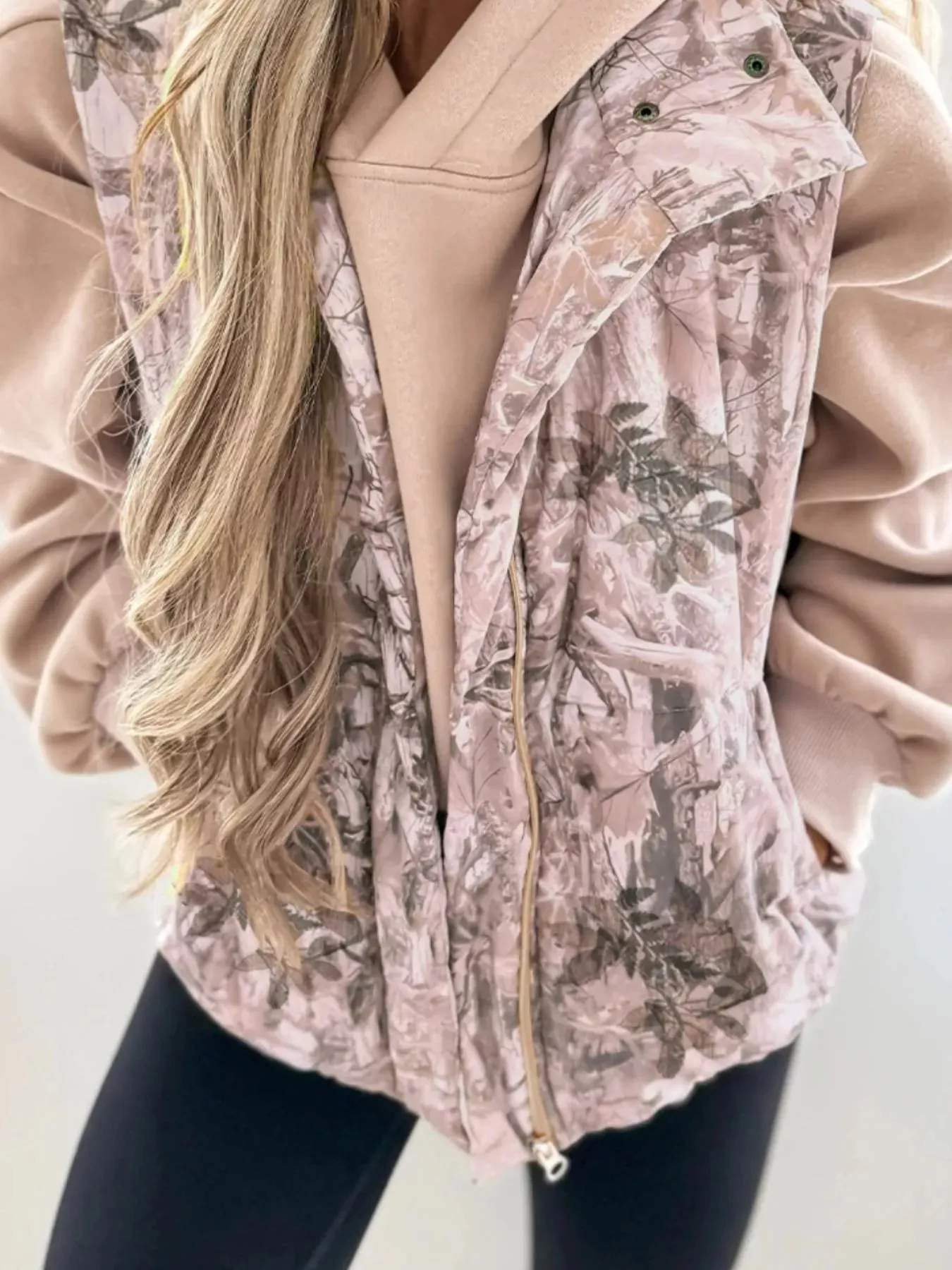 Lightweight Leaf Print Vest Coat sold by Charming Charlie product image thumbnail 3