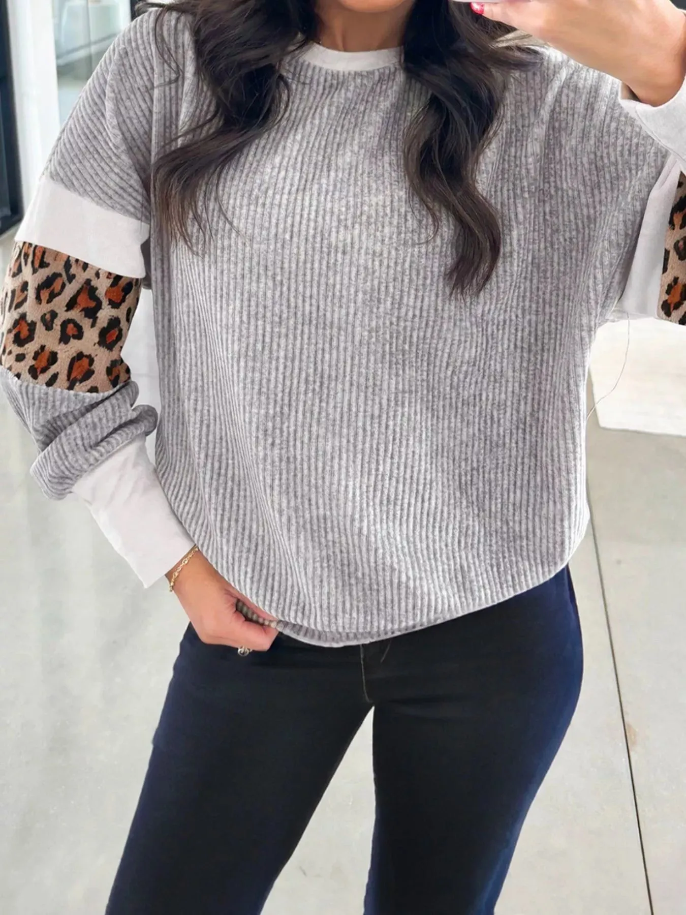 Leopard Long Sleeve Top sold by Charming Charlie product image thumbnail 3