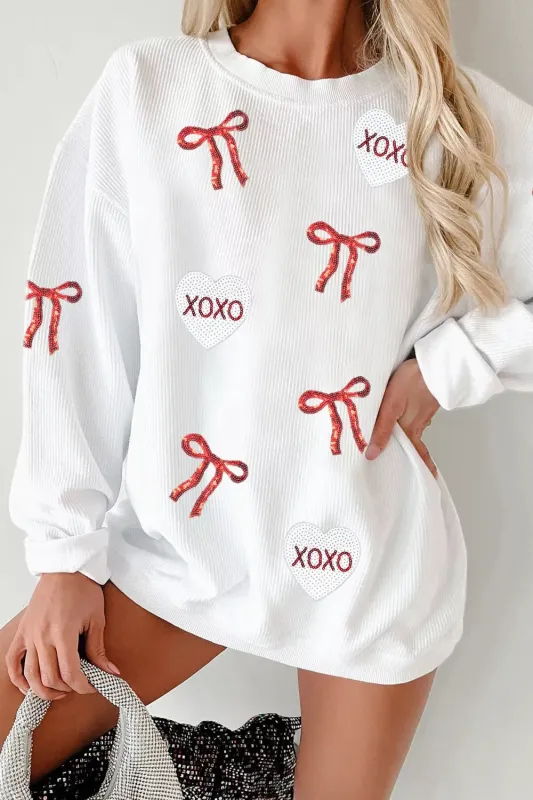 Valentine's Day XOXO Bowknot Oversized Sweatshirt sold by Charming Charlie