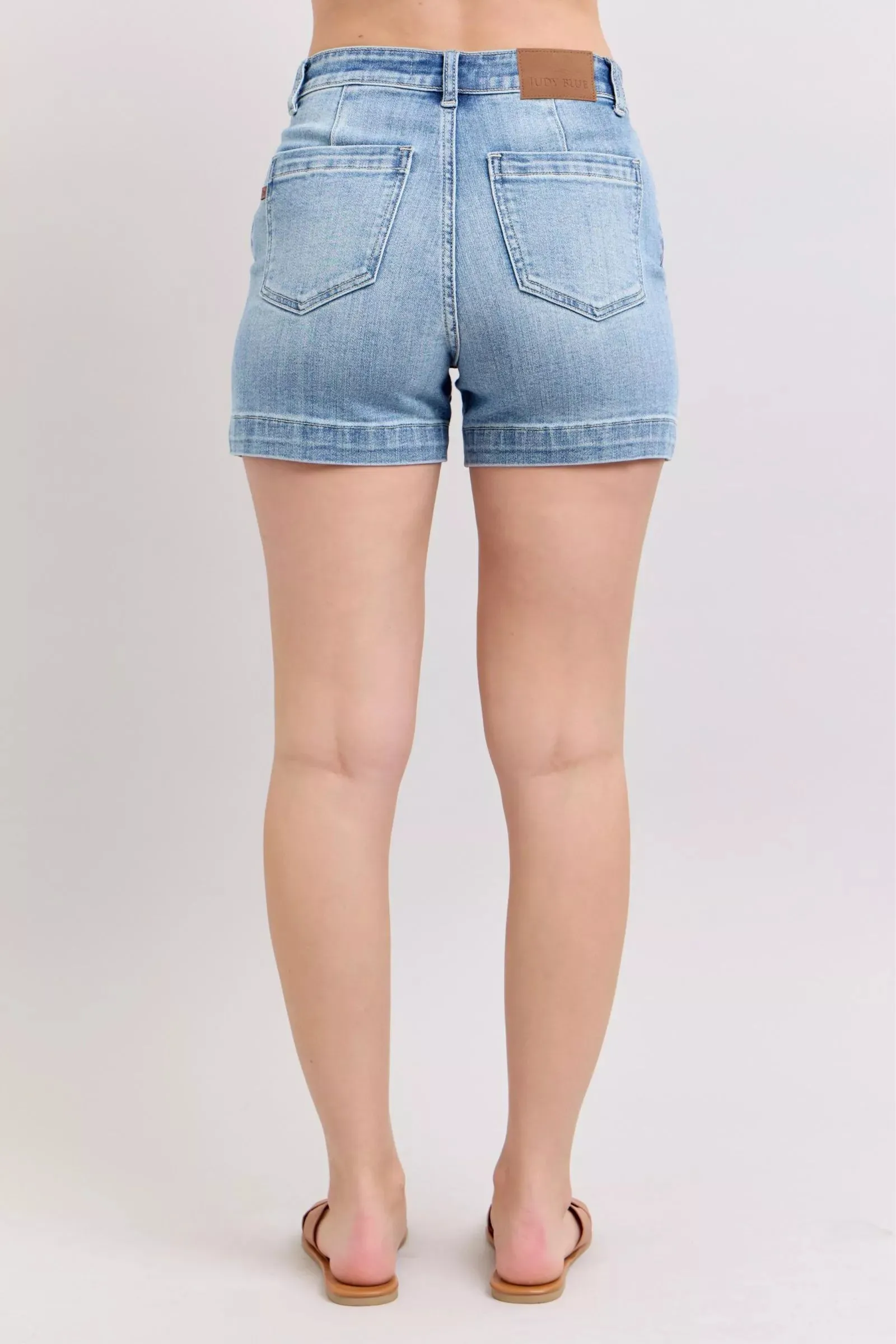 Judy Blue Mid Rise Denim Shorts sold by Charming Charlie product image thumbnail 4