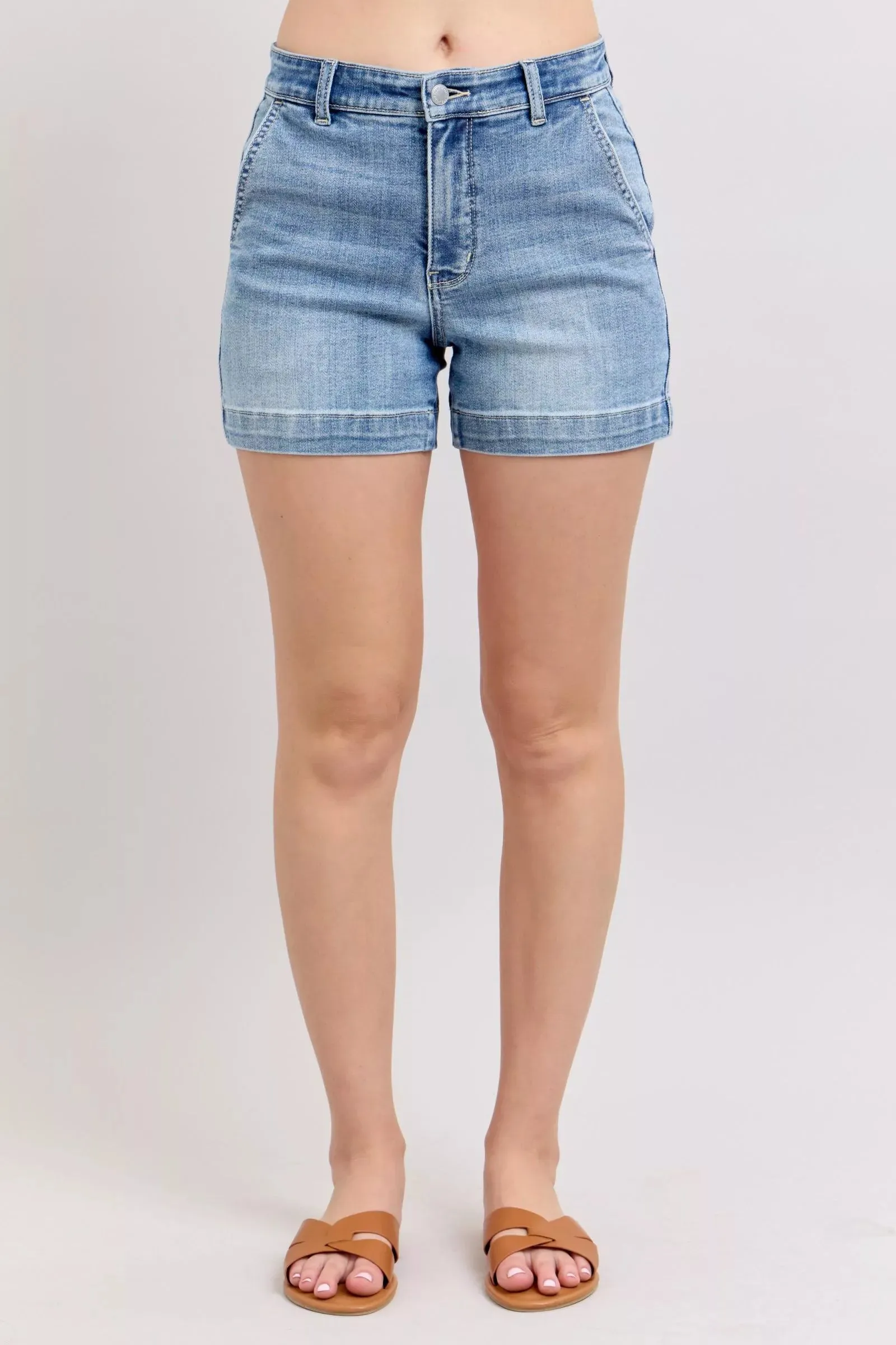 Judy Blue Mid Rise Denim Shorts sold by Charming Charlie
