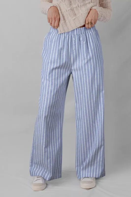 Stripe Buttoned Detail Loose Casual Pants sold by Charming Charlie