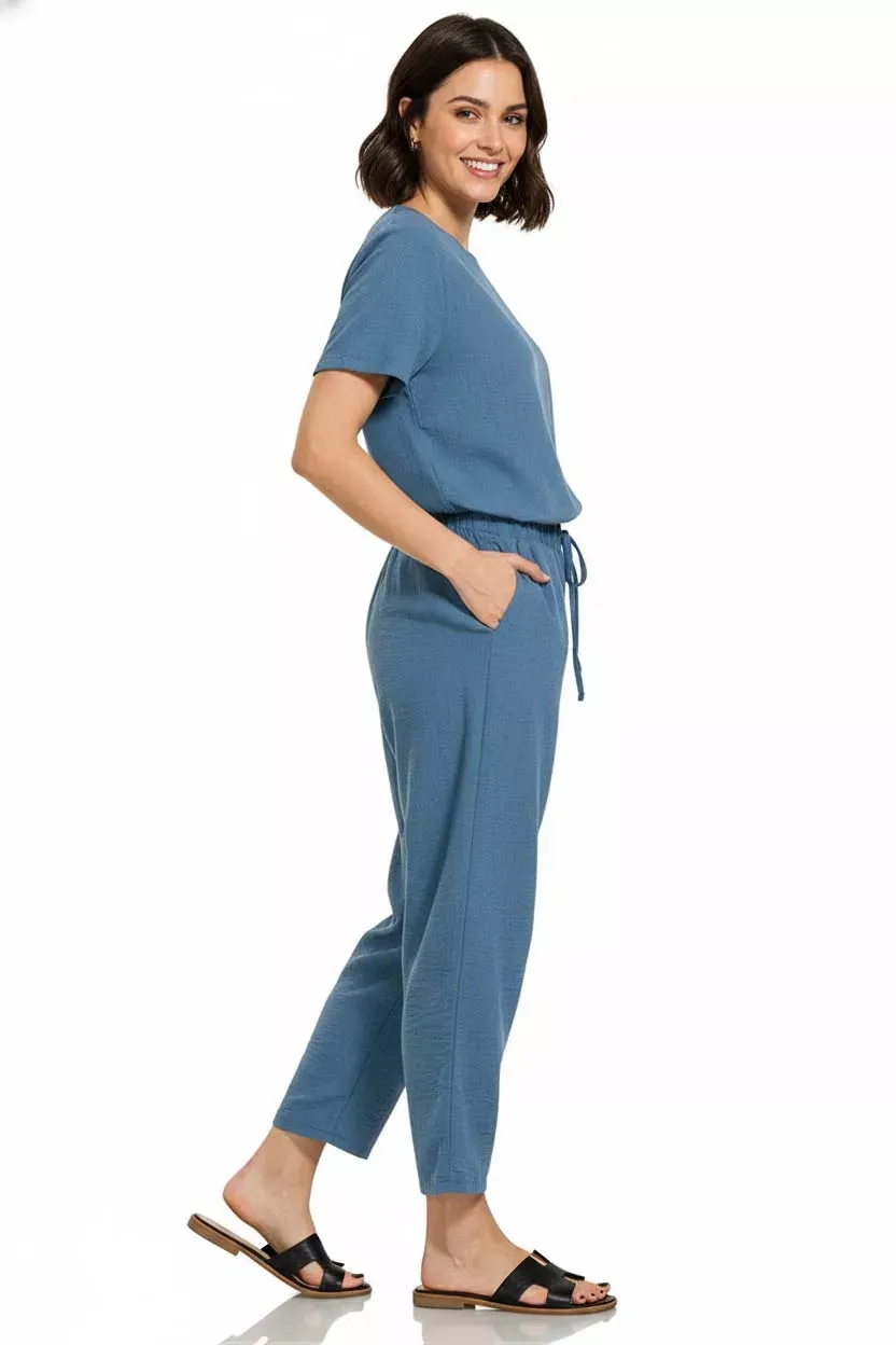 Zenana Woven Crepe Elastic Band Waist Pants sold by Charming Charlie product image thumbnail 2