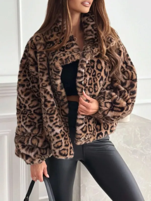 Leopard Faux Fur Cropped Jacket sold by Charming Charlie