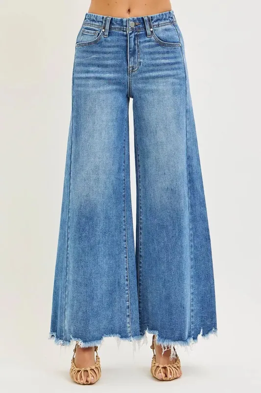 RISEN High Rise Ankle Wide Jeans sold by Charming Charlie
