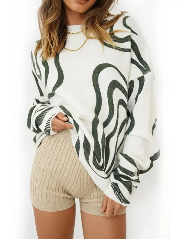 Wave Pattern Oversized Sweater sold by Charming Charlie