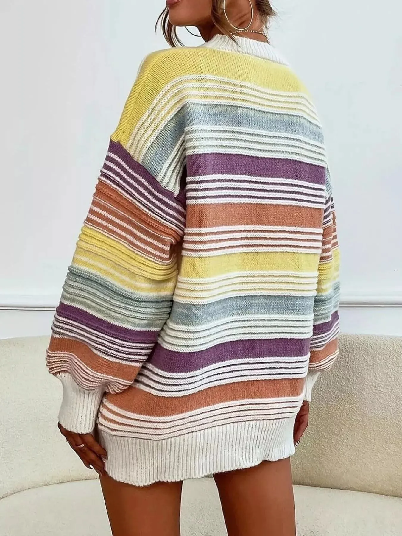 Striped Knit Long Sleeve Sweater sold by Charming Charlie product image thumbnail 2