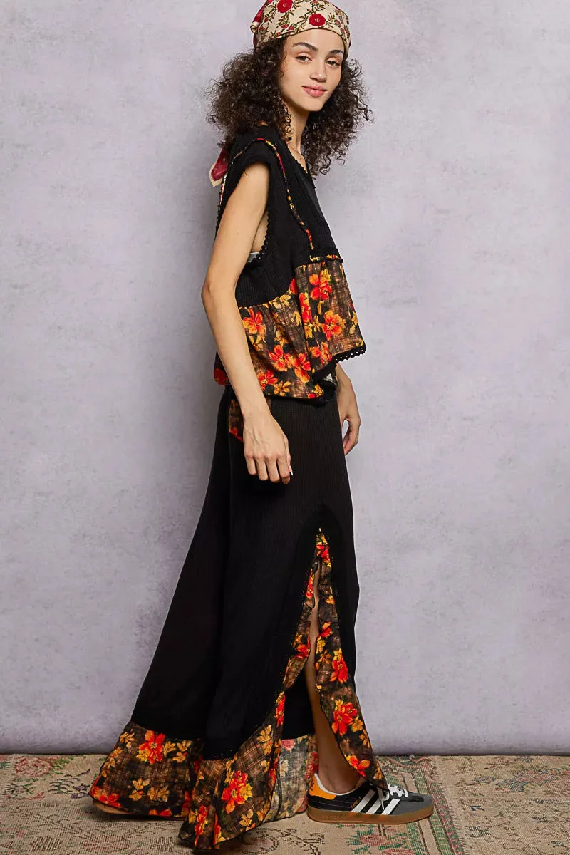 POL Lace Detail Floral Cropped Ruffled Top sold by Charming Charlie product image thumbnail 5