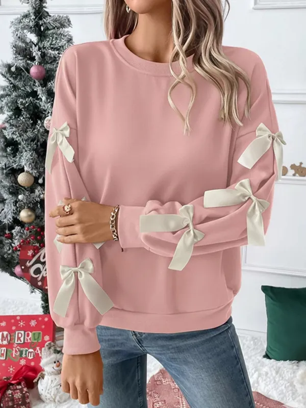 Bowknot Sleeve Round Neck Sweatshirt sold by Charming Charlie