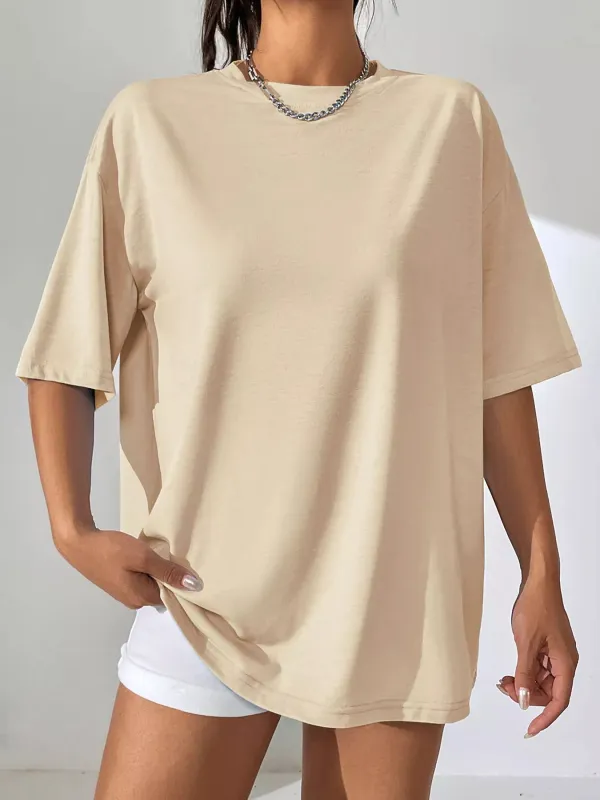 Oversized Solid Color Casual T-Shirt sold by Charming Charlie