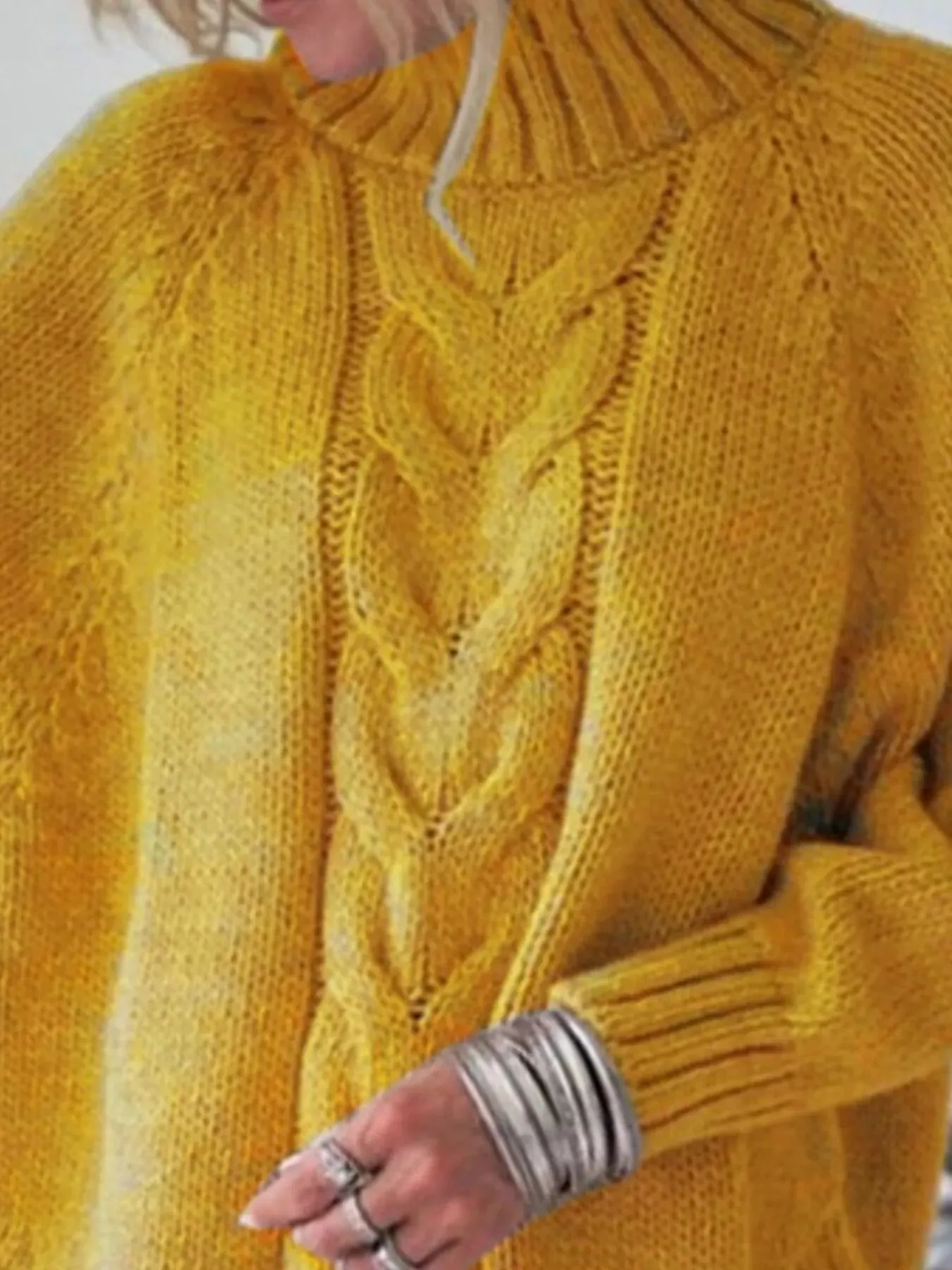 Full Size Cable-Knit Long Sleeve Sweater Plus Size sold by Charming Charlie product image thumbnail 2