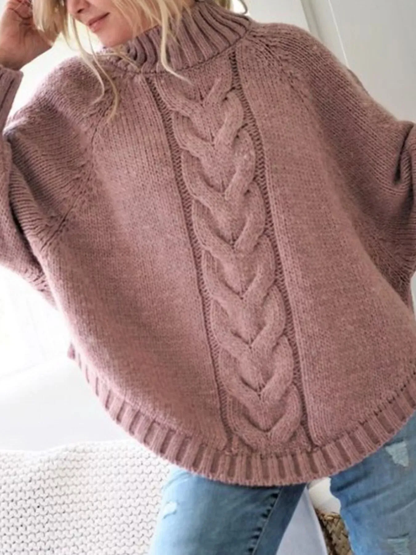 Full Size Cable-Knit Long Sleeve Sweater Plus Size sold by Charming Charlie product image thumbnail 4