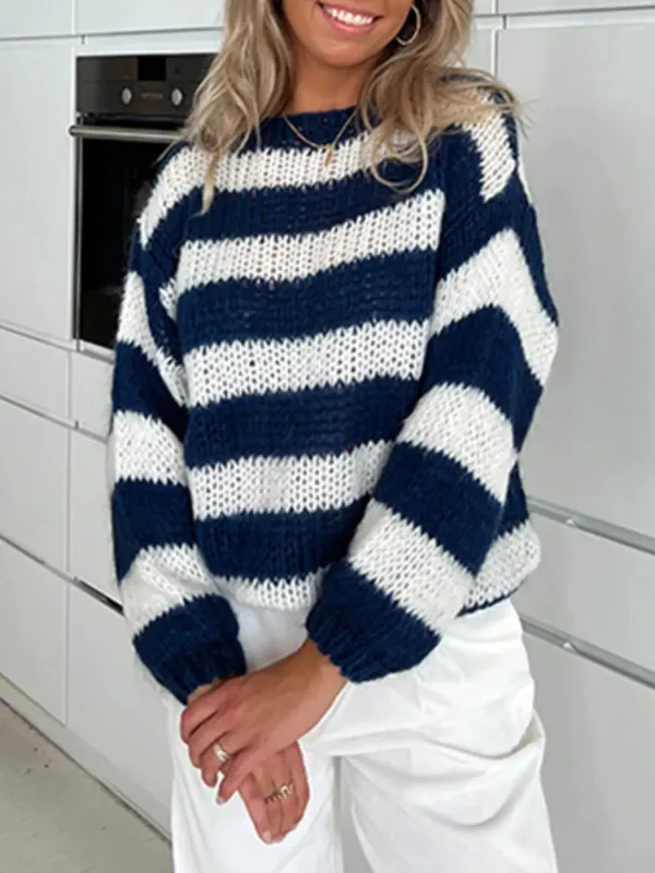 Striped Knit Long Sleeve Sweater sold by Charming Charlie