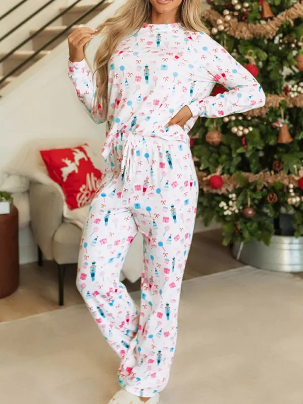 Christmas Pattern Long Sleeve Top and Wide Leg Pants Set sold by Charming Charlie