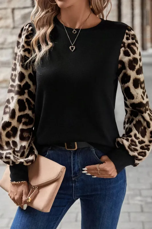 Leopard Long Sleeve Blouse sold by Charming Charlie