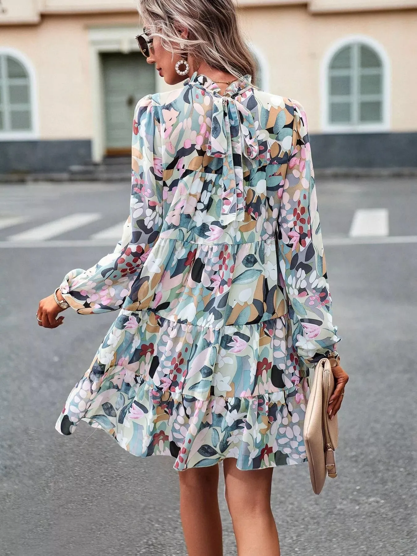 Printed Long Sleeve Mini Dress sold by Charming Charlie product image thumbnail 5