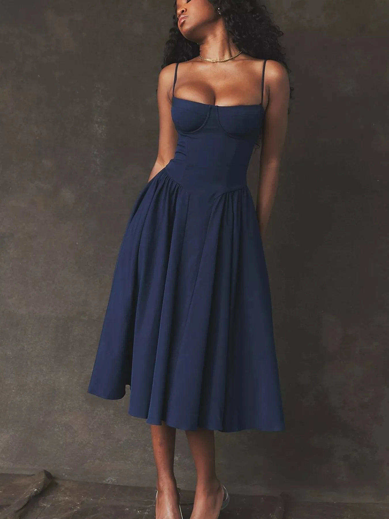 Sweetheart Neck Midi Cami Dress sold by Charming Charlie