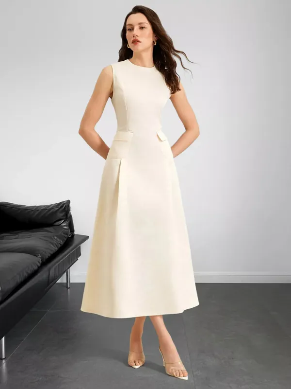 Sleeveless A-Line Midi Dress with Pockets sold by Charming Charlie