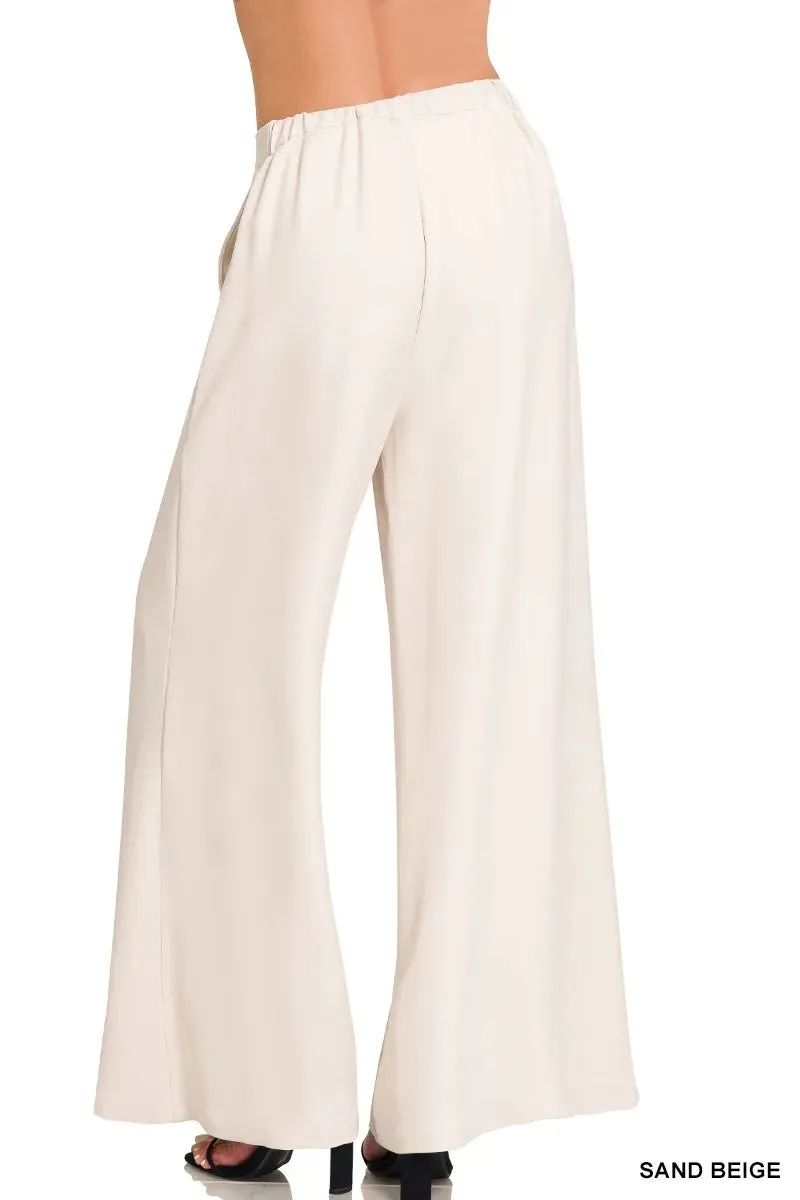Zenana Relaxed Fit Elastic Waisted Wide Leg Pants sold by Charming Charlie product image thumbnail 3
