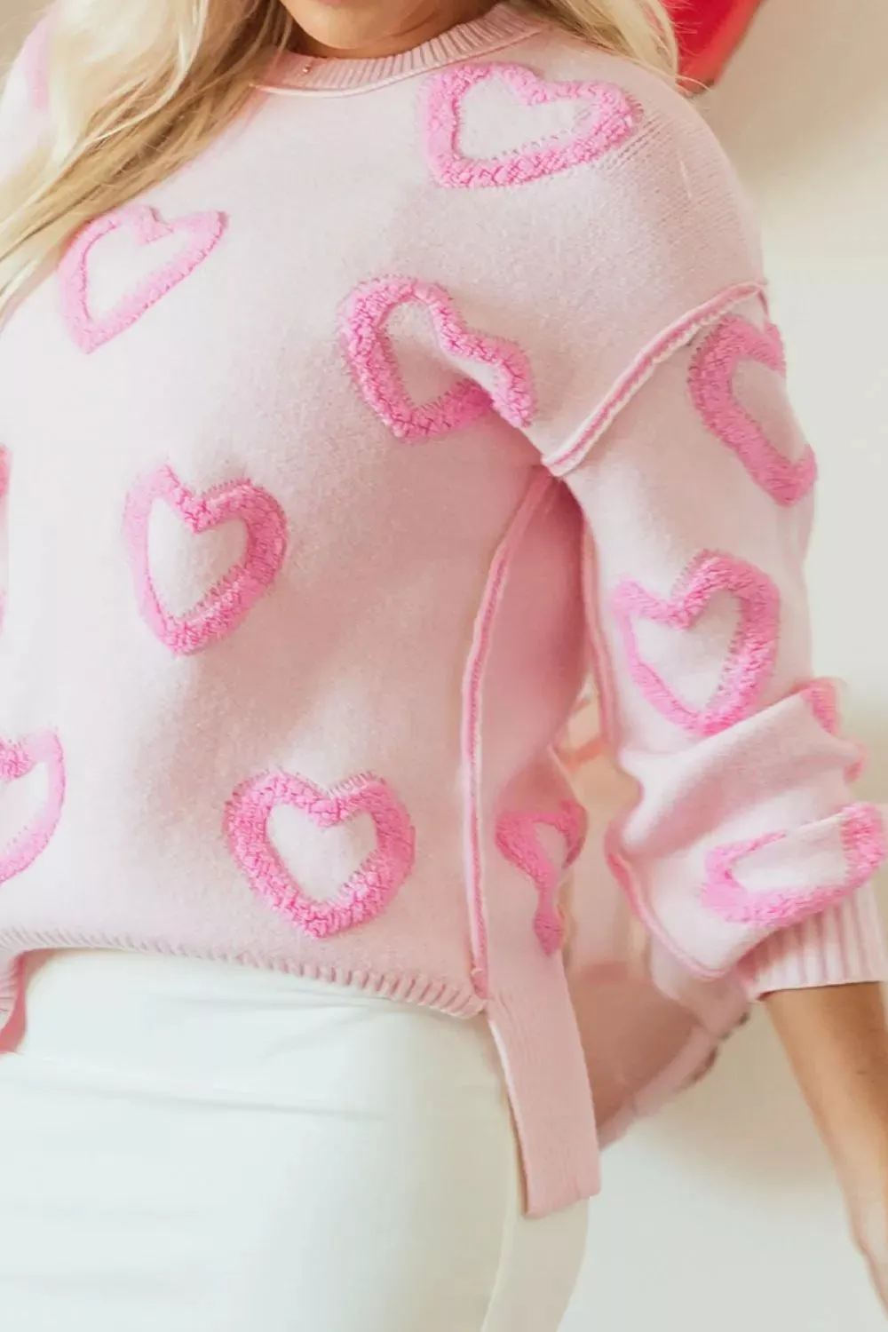 Heart Shape Bubble Sleeve Baggy Sweater sold by Charming Charlie product image thumbnail 5
